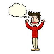 cartoon stressed man with thought bubble N38