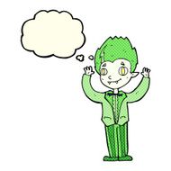 cartoon vampire boy with thought bubble N6