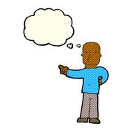 cartoon pointing man with thought bubble N49