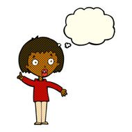 cartoon woman explaining her point with thought bubble N19