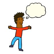 cartoon stressed man with thought bubble N39