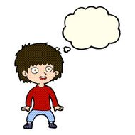 cartoon excited boy with thought bubble N89