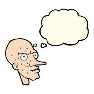 cartoon evil old man with thought bubble N11