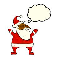 cartoon santa claus with thought bubble N111