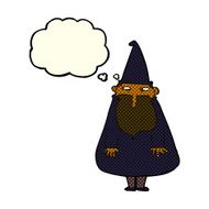 cartoon wizard with thought bubble N12