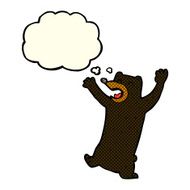 cartoon black bear with thought bubble N39