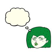 cartoon vampire face with thought bubble N21