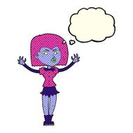 cartoon vampire girl with thought bubble N130