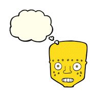 cartoon robot head with thought bubble N33