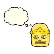 cartoon robot head with thought bubble N34