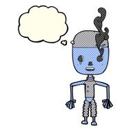 cartoon robot with thought bubble N91