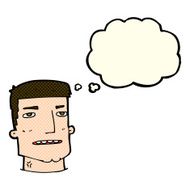 cartoon male head with thought bubble N5