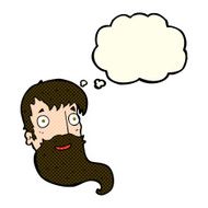 cartoon bearded man with thought bubble N27