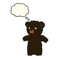 cute cartoon black bear with thought bubble N41