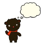 cartoon cute black bear with thought bubble N33