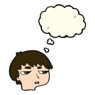 cartoon annoyed boy with thought bubble N24