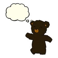 cute cartoon black bear with thought bubble N42