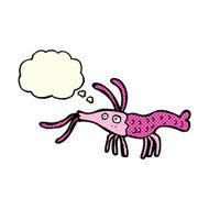 cartoon shrimp with thought bubble N19