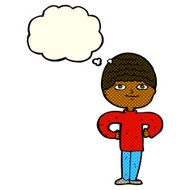 cartoon proud man with thought bubble N18