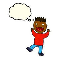 cartoon crazy happy man with thought bubble N6