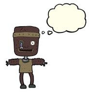 cartoon robot with thought bubble N93