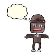 cartoon robot with thought bubble N94