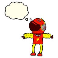 cartoon astronaut with thought bubble N65
