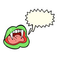 cartoon vampire lips with thought bubble N3