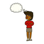 Cartoon Annoyed Woman With Thought Bubble N106