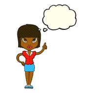 cartoon pretty girl with idea thought bubble N16