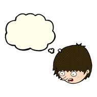 cartoon stressed face with thought bubble N4