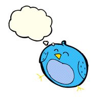 cartoon bird with thought bubble N160