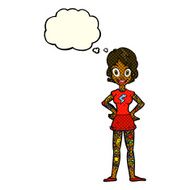 cartoon woman with heavy tattoos thought bubble N5