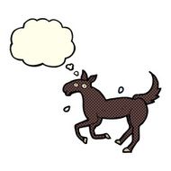 cartoon horse sweating with thought bubble N5