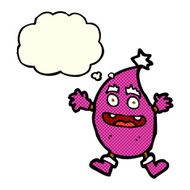 cartoon funny creature with thought bubble N16