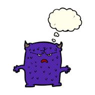 cartoon little alien with thought bubble N5