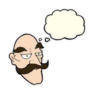 cartoon old man face with thought bubble N5
