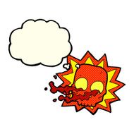 cartoon halloween skull symbol with thought bubble N3