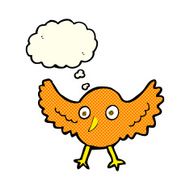 cartoon bird with thought bubble N161