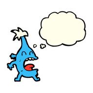 cartoon funny creature with thought bubble N18