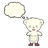 cartoon polar bear cub with thought bubble N43