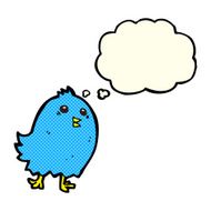 cartoon bluebird with thought bubble N6