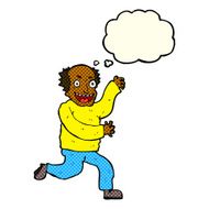 cartoon evil old man with thought bubble N12