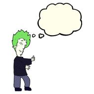 cartoon vampire with thought bubble N74