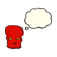 cartoon spooky skull with thought bubble N89