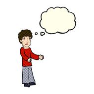 cartoon man explaining with thought bubble N11