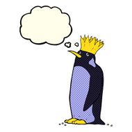 cartoon emperor penguin with thought bubble N2
