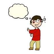 cartoon boy with popping out eyes thought bubble N5