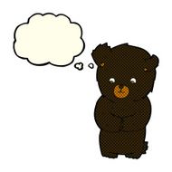 cute cartoon black bear with thought bubble N43