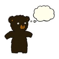 cute cartoon black bear with thought bubble N44